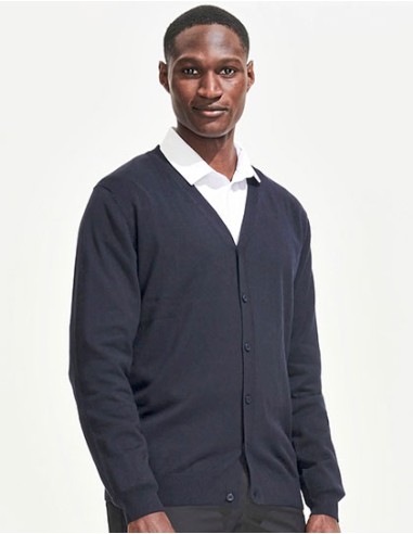 S-90011-Mens Golden V-Neck Knitted Cardigan